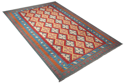 Kelim Gashgai — Handmade, 208x298 cm, Red, 100% Virgin Wool | View 4