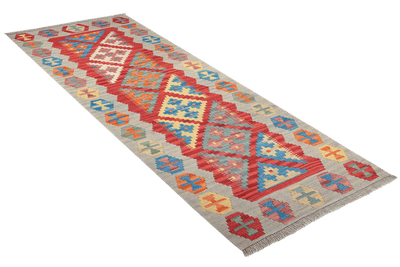 Kelim Gashgai — Handmade, 84x200 cm, Red, 100% Virgin Wool | View 4