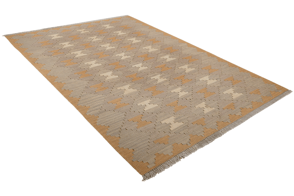 Kelim Gashgai · Handgewebt – Grau, 172x121 cm, 100% Schurwolle | Ansicht 4