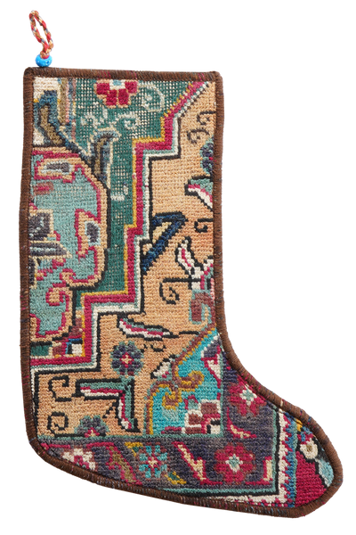 Weihnachtsstrumpf — Hand-knotted, 56x41 cm, Multicolor, 100% Virgin Wool | Main view
