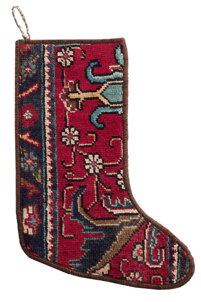 Weihnachtsstrumpf — Hand-knotted, 56x41 cm, Multicolor, 100% Virgin Wool | Main view