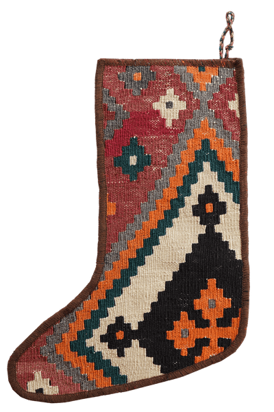 Weihnachtsstrumpf — Hand-knotted, 56x41 cm, Multicolor, 100% Virgin Wool | View 3