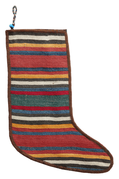 Weihnachtsstrumpf — Hand-knotted, 56x41 cm, Multicolor, 100% Virgin Wool | Main view