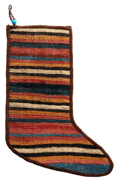 Weihnachtsstrumpf — Hand-knotted, 56x41 cm, Multicolor, 100% Virgin Wool | Main view