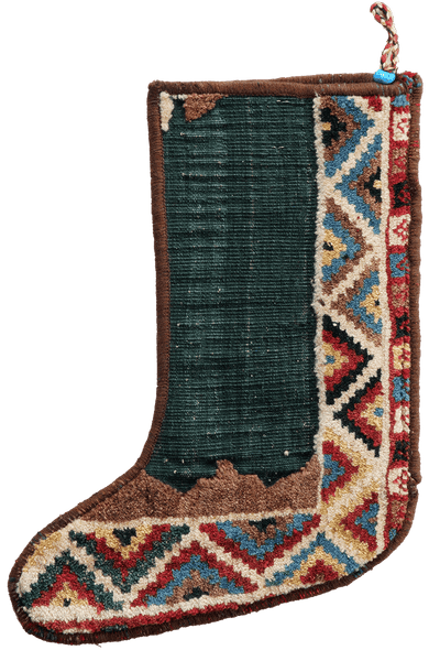Weihnachtsstrumpf — Hand-knotted, 56x41 cm, Multicolor, 100% Virgin Wool | View 3