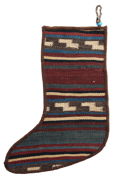 Weihnachtsstrumpf — Hand-knotted, 56x41 cm, Multicolor, 100% Virgin Wool | View 3