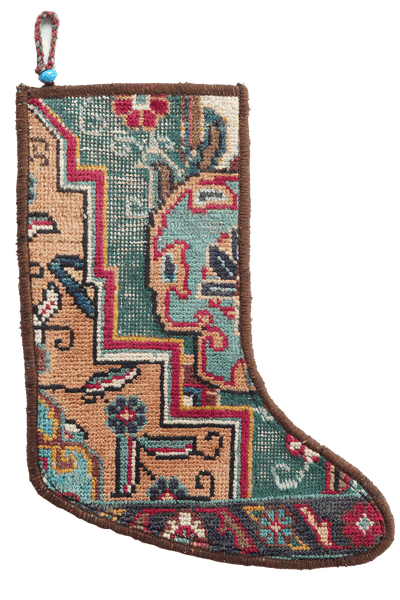 Weihnachtsstrumpf — Hand-knotted, 56x41 cm, Multicolor, 100% Virgin Wool | Main view