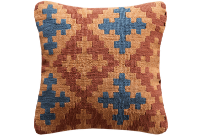 Kelim Kissen — Handmade, 40x40 cm, Multicolor, 100% Virgin Wool | Main view