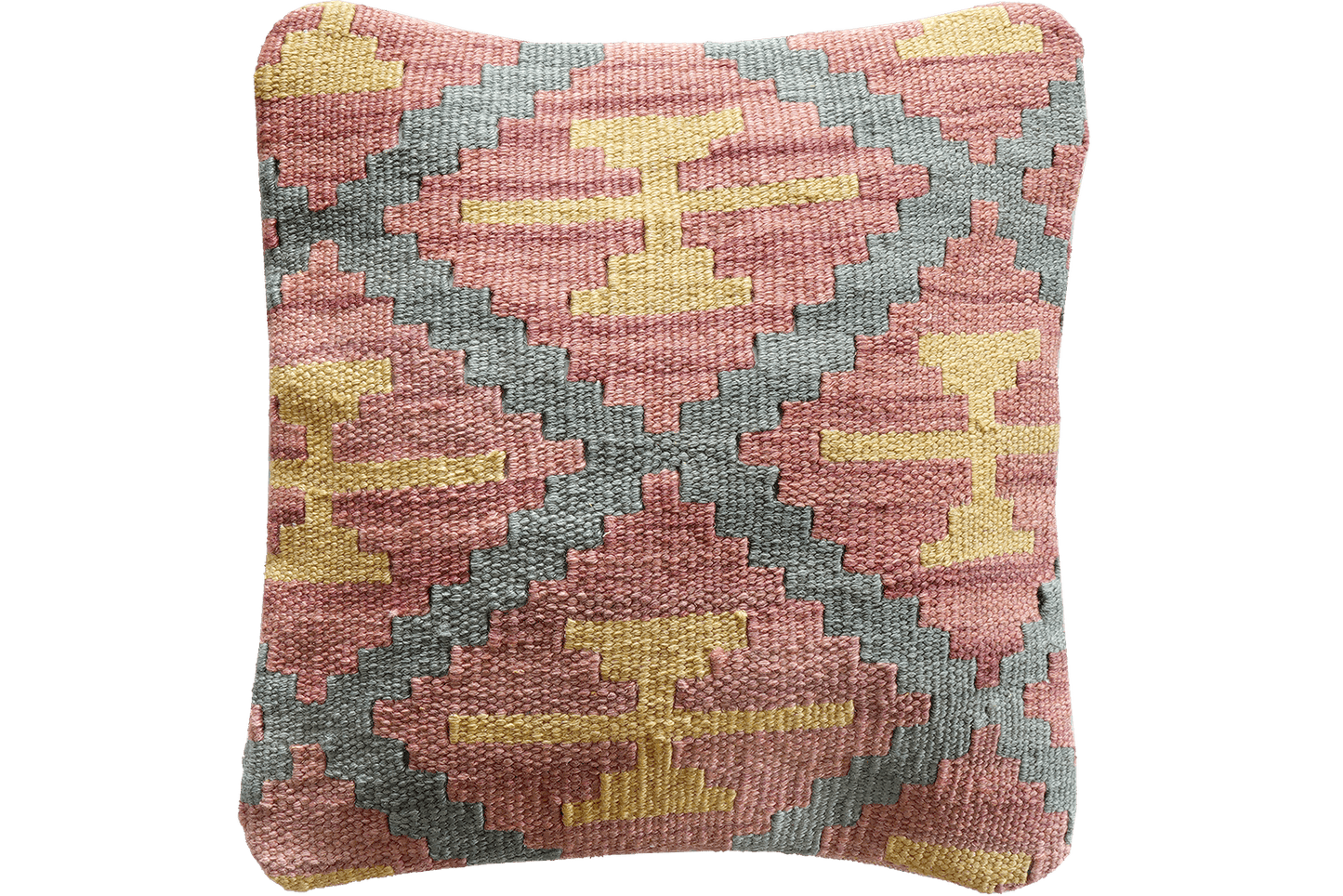 Kelim Kissen — Handmade, 40x40 cm, Multicolor, 100% Virgin Wool | Main view