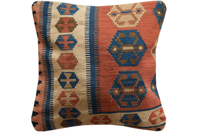 Kelim Kissen — Handmade, 50x50 cm, Multicolor, 100% Virgin Wool | Main view
