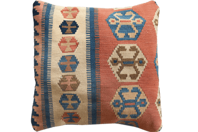 Kelim Kissen — Handmade, 50x50 cm, Multicolor, 100% Virgin Wool | Main view