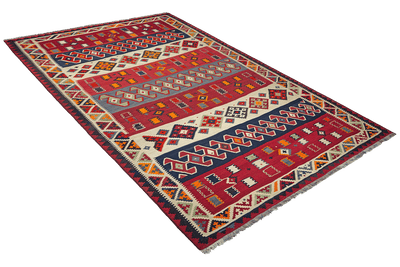 Kelim Gashgai Old — Handmade, 185x272 cm, Multicolor, 100% Virgin Wool | View 4