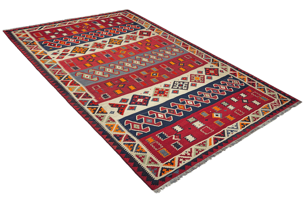 Kelim Gashgai Old — Handmade, 185x272 cm, Multicolor, 100% Virgin Wool | View 4