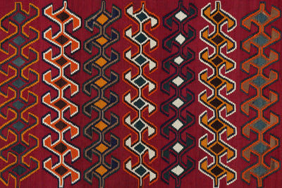 Kelim Gashgai Old — Handmade, 163x254 cm, Red, 100% Virgin Wool | View 5
