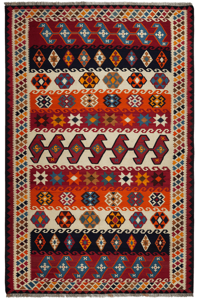 Kelim Gashgai Old — Handmade, 180x280 cm, Multicolor, 100% Virgin Wool | Main view
