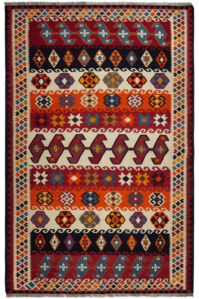 Kelim Gashgai Old — Handmade, 180x280 cm, Multicolor, 100% Virgin Wool | Main view