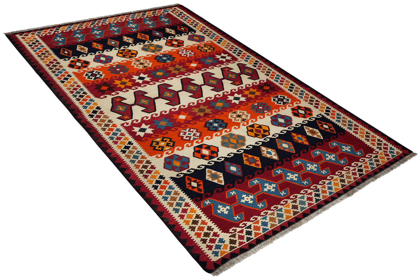 Kelim Gashgai Old — Handmade, 180x280 cm, Multicolor, 100% Virgin Wool | View 4