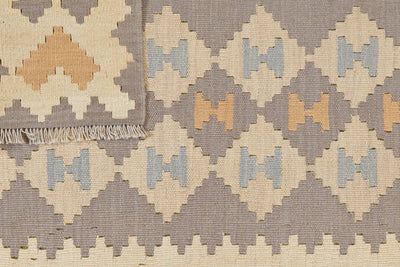Kelim Gashgai — Handmade, 117x167 cm, Grey, 100% Virgin Wool | View 6