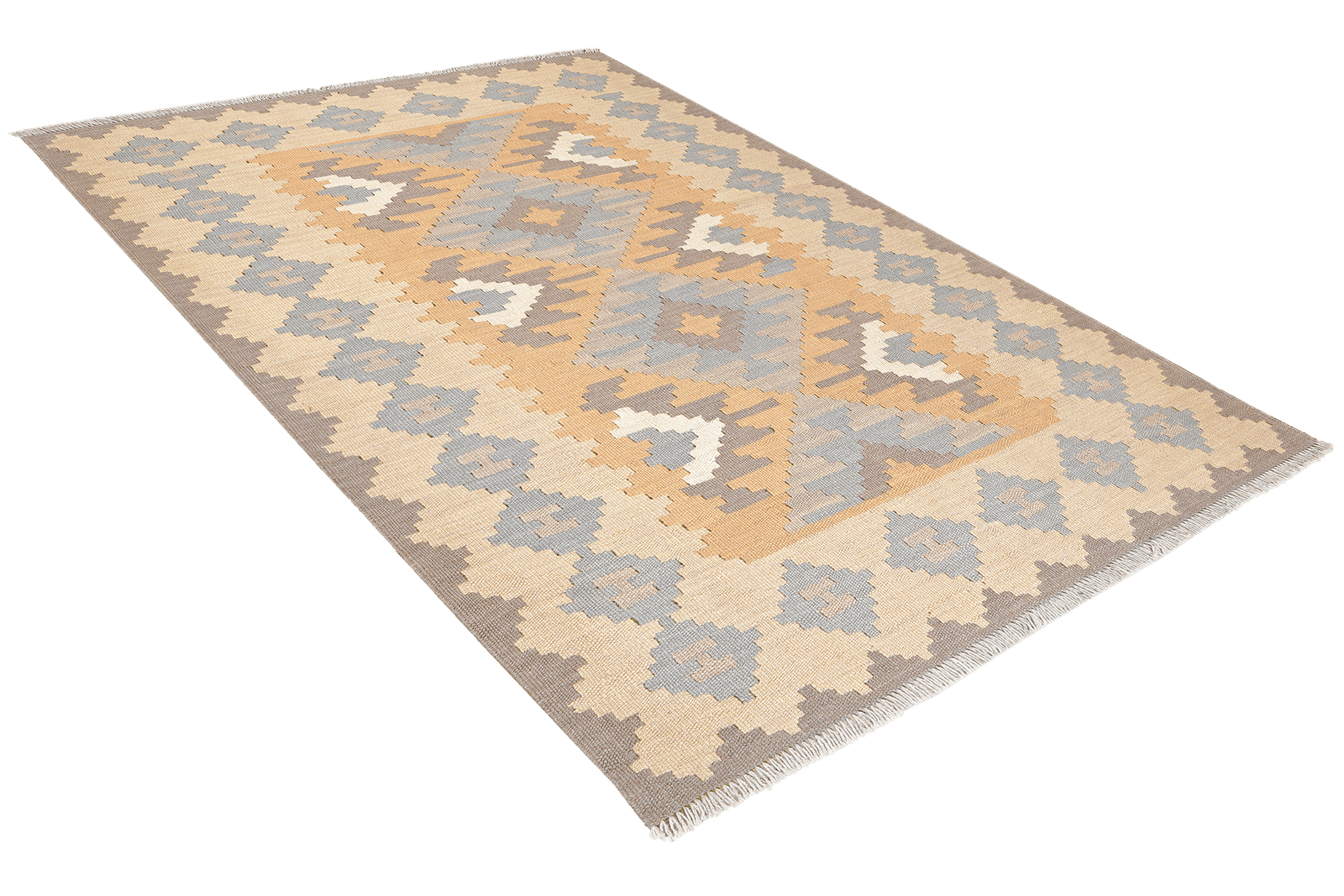 Kelim Gashgai — Handmade, 119x170 cm, Yellow, 100% Virgin Wool | View 4