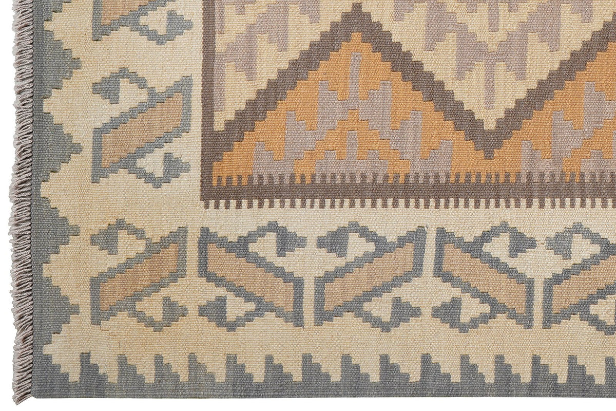 Kelim Gashgai · Handgewebt – Grau, 179x125 cm, 100% Schurwolle | Ansicht 3