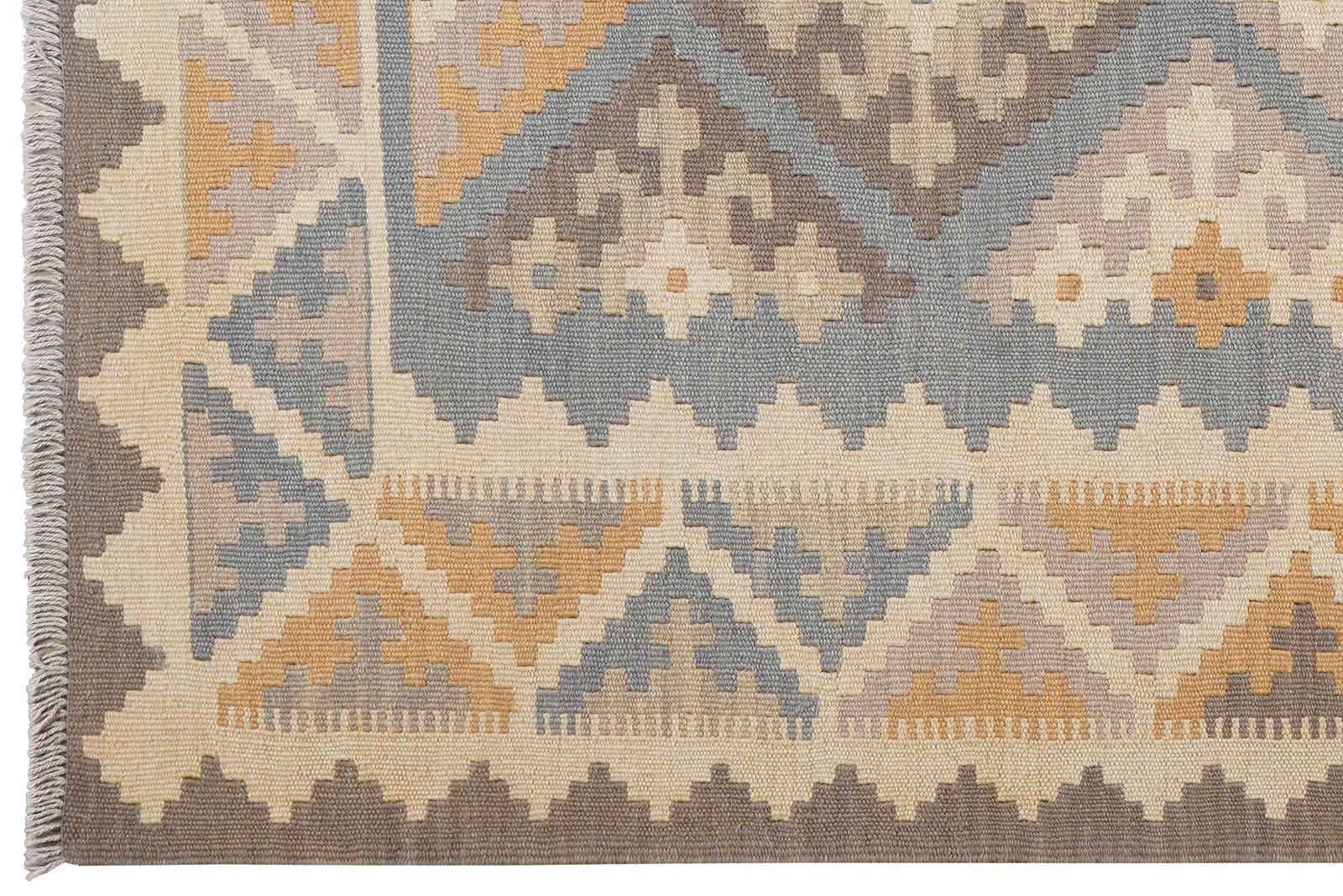 Kelim Gashgai — Handmade, 121x164 cm, Grey, 100% Virgin Wool | View 3