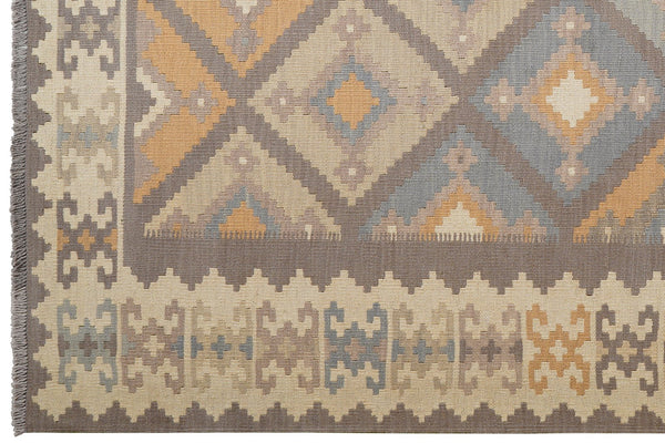 Kelim Gashgai — Handmade, 178x245 cm, Grey, 100% Virgin Wool | View 3