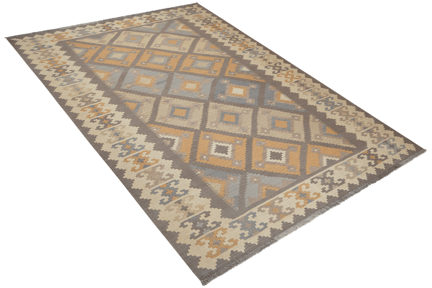 Kelim Gashgai — Handmade, 178x245 cm, Grey, 100% Virgin Wool | View 4