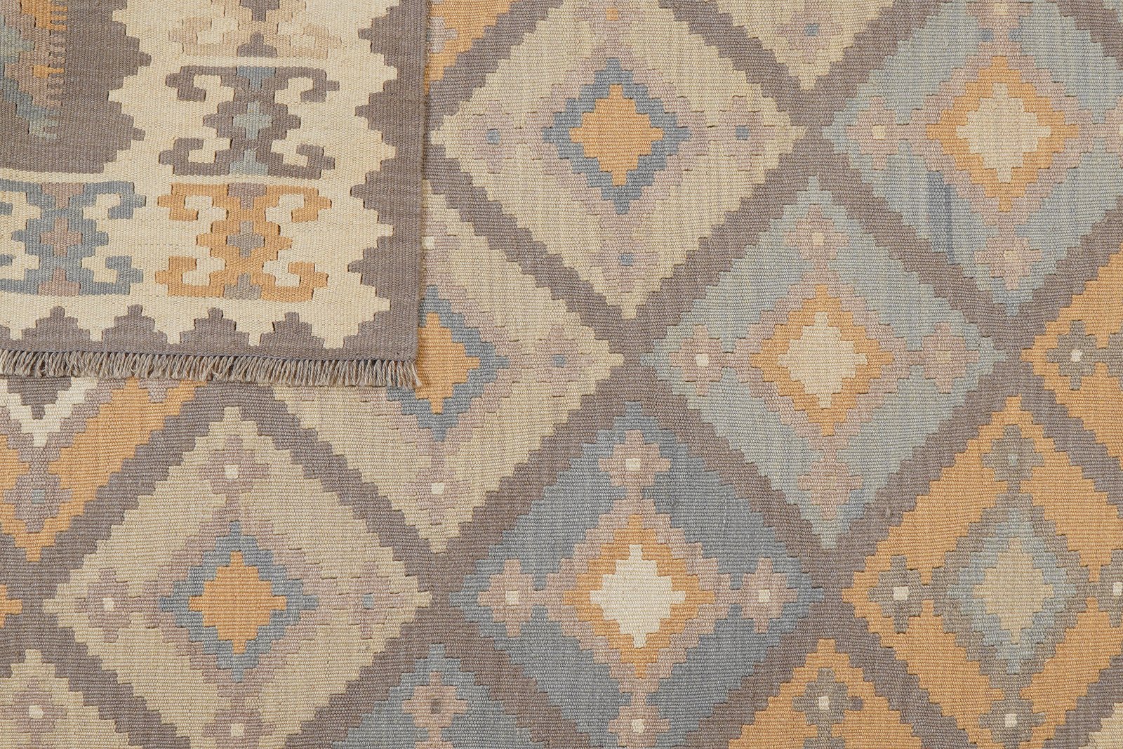 Kelim Gashgai — Handmade, 178x245 cm, Grey, 100% Virgin Wool | View 6