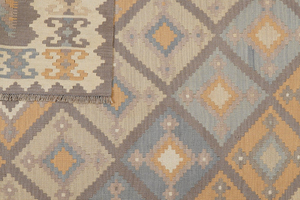 Kelim Gashgai — Handmade, 178x245 cm, Grey, 100% Virgin Wool | View 6
