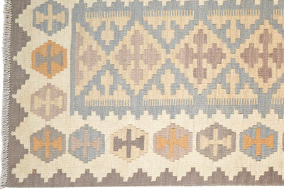 Kelim Gashgai · Handgewebt – Grau, 300x81 cm, 100% Schurwolle | Ansicht 3