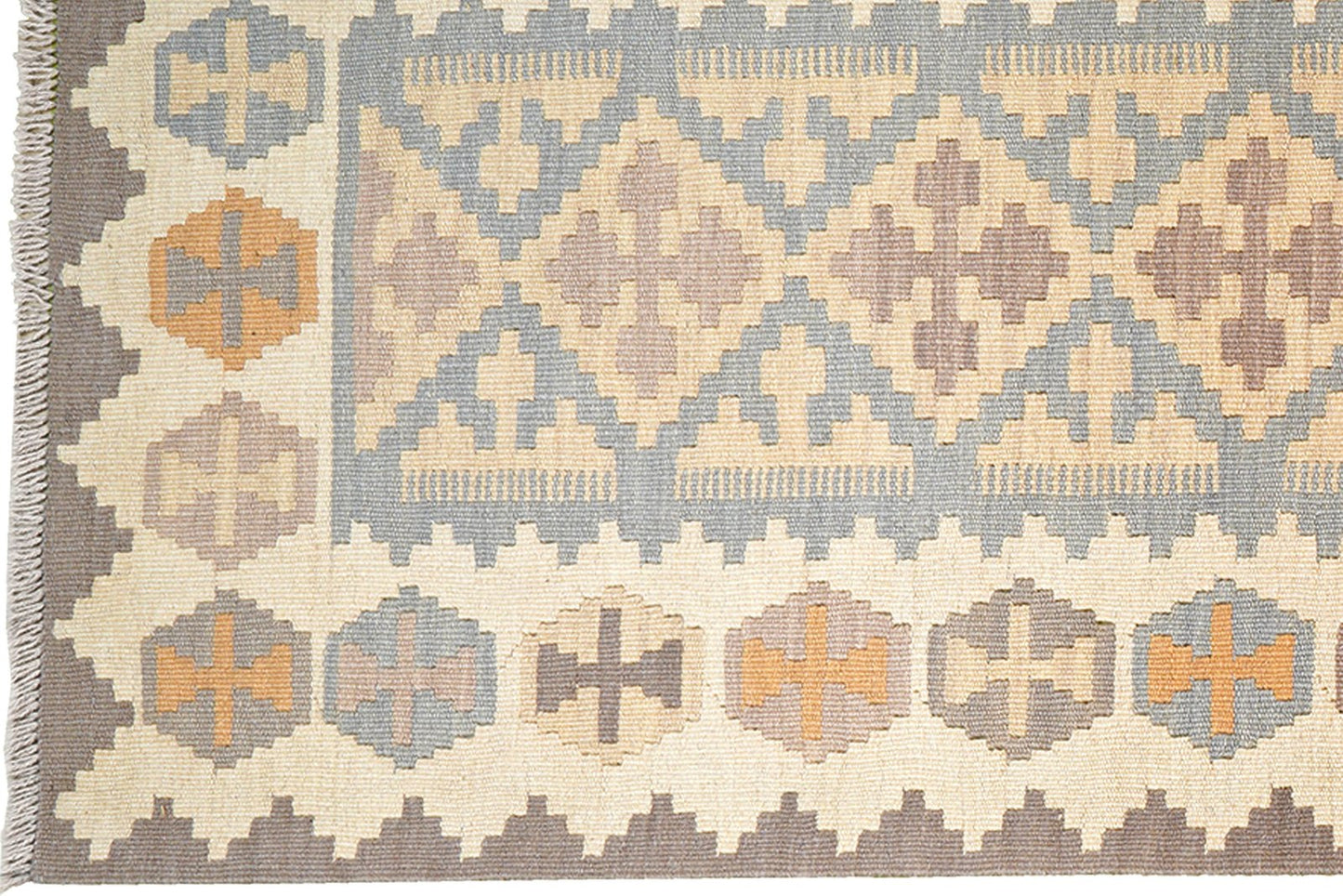 Kelim Gashgai · Handgewebt – Grau, 300x81 cm, 100% Schurwolle | Ansicht 3