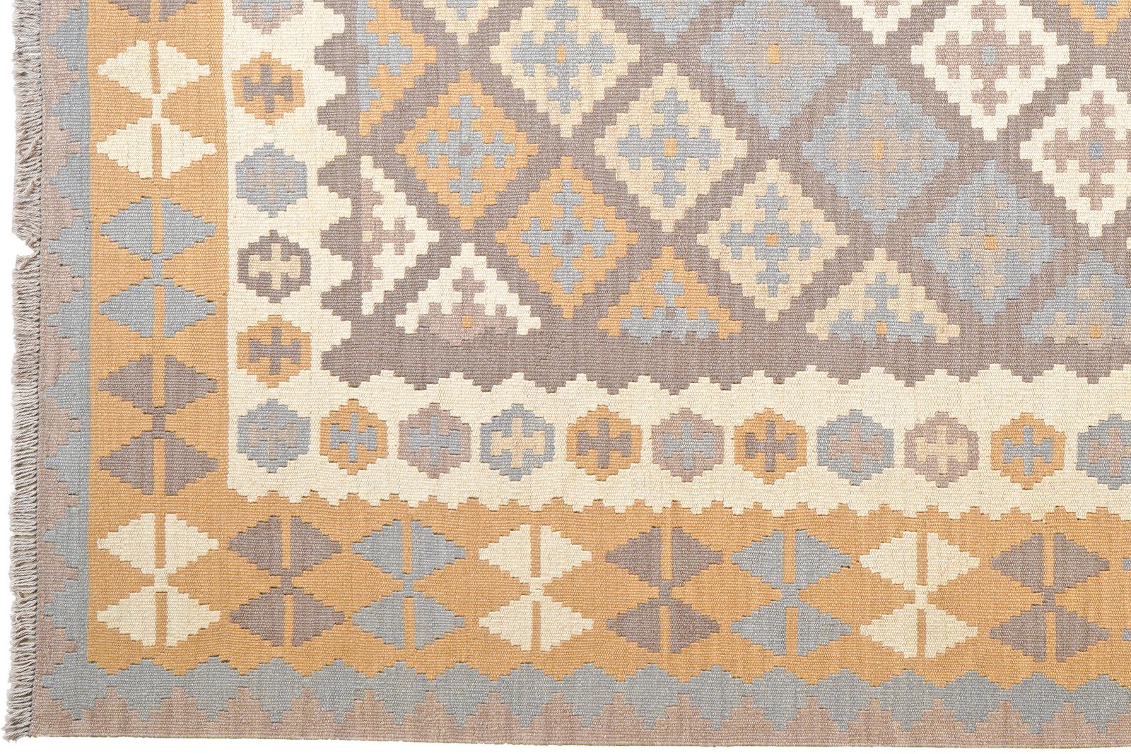 Kelim Gashgai — Handmade, 175x239 cm, Grey, 100% Virgin Wool | View 3
