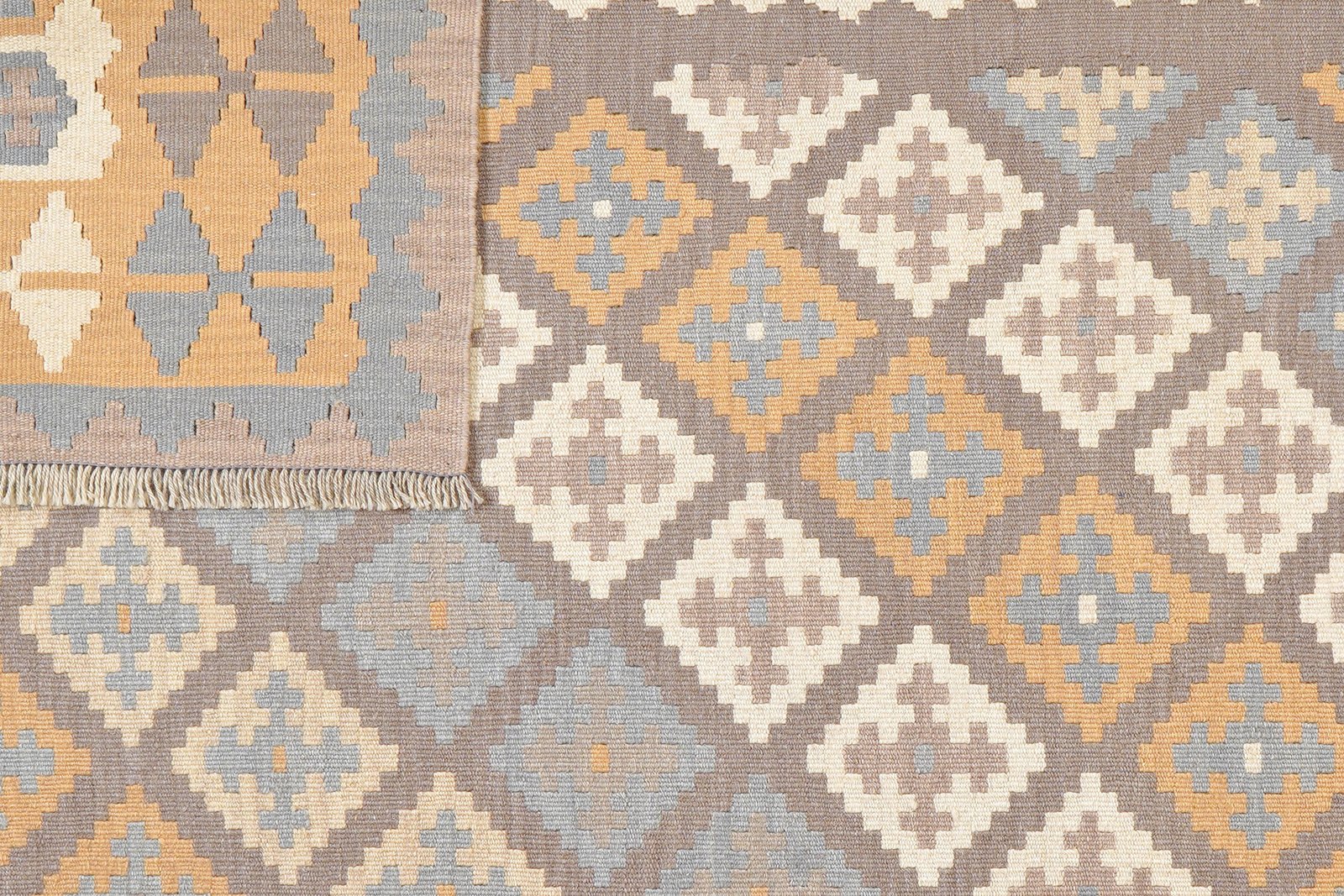 Kelim Gashgai — Handmade, 175x239 cm, Grey, 100% Virgin Wool | View 6