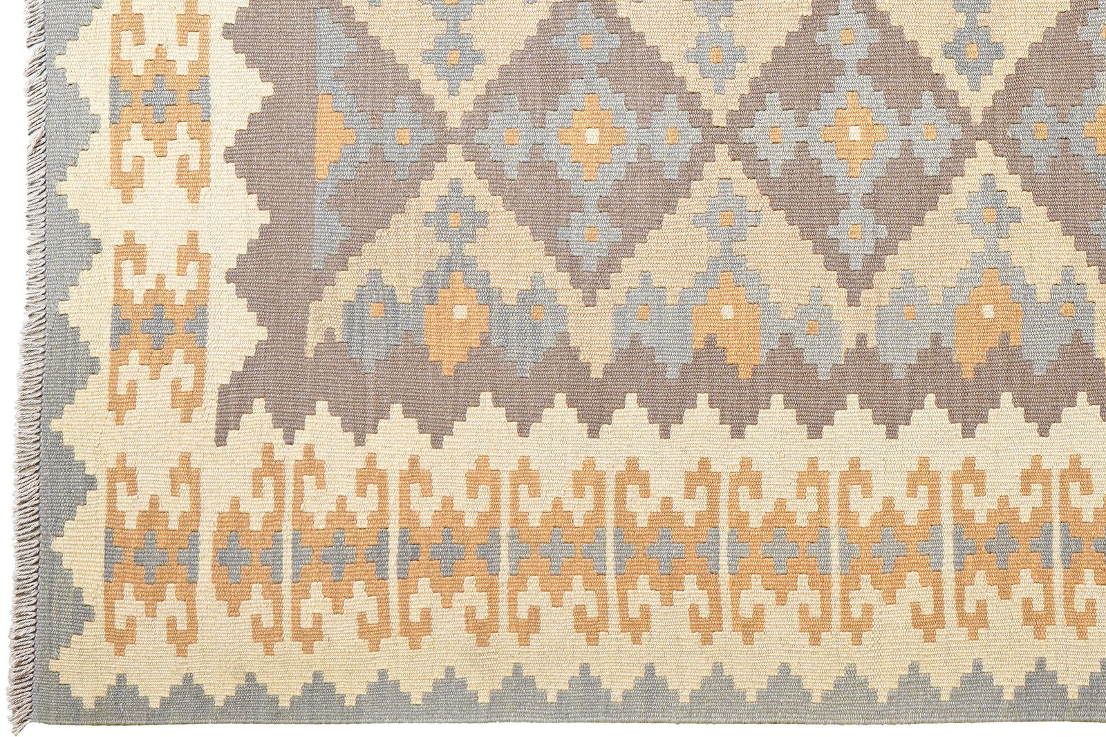 Kelim Gashgai — Handmade, 168x229 cm, Grey, 100% Virgin Wool | View 3