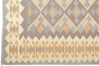 Kelim Gashgai — Handmade, 168x229 cm, Grey, 100% Virgin Wool | View 3