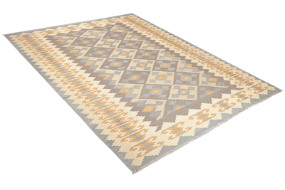 Kelim Gashgai — Handmade, 168x229 cm, Grey, 100% Virgin Wool | View 4