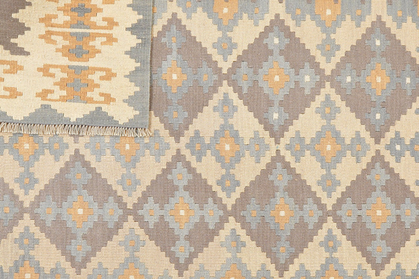 Kelim Gashgai — Handmade, 168x229 cm, Grey, 100% Virgin Wool | View 6