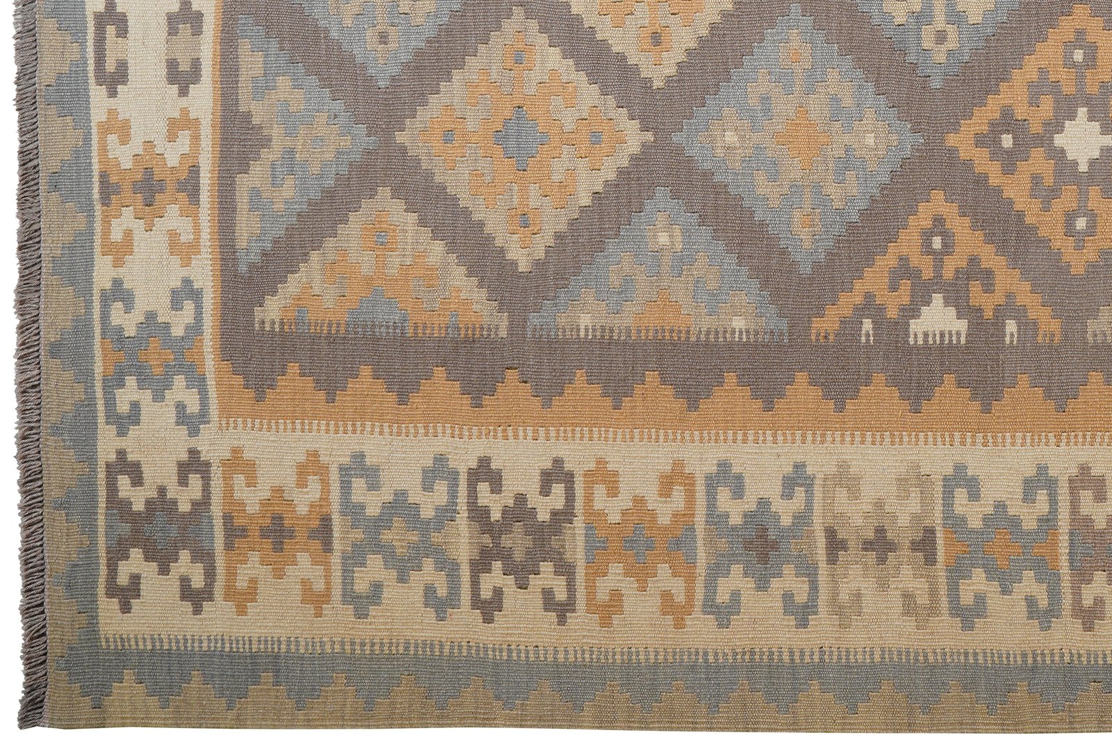 Kelim Gashgai — Handmade, 178x243 cm, Grey, 100% Virgin Wool | View 3