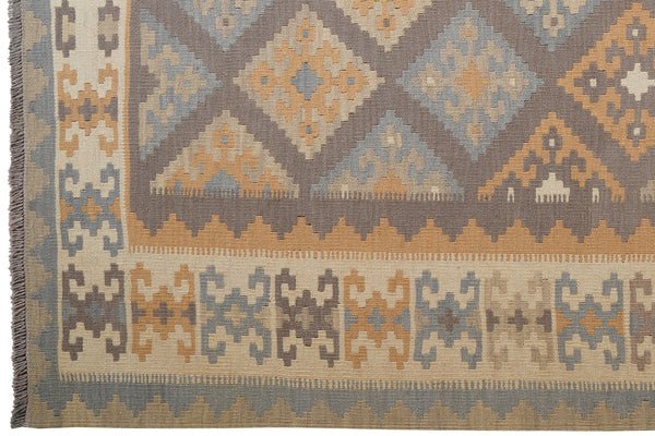 Kelim Gashgai — Handmade, 178x243 cm, Grey, 100% Virgin Wool | View 3