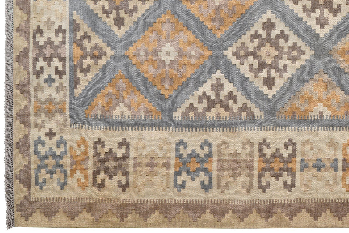 Kelim Gashgai · Handgewebt – Grau, 250x178 cm, 100% Schurwolle | Ansicht 3