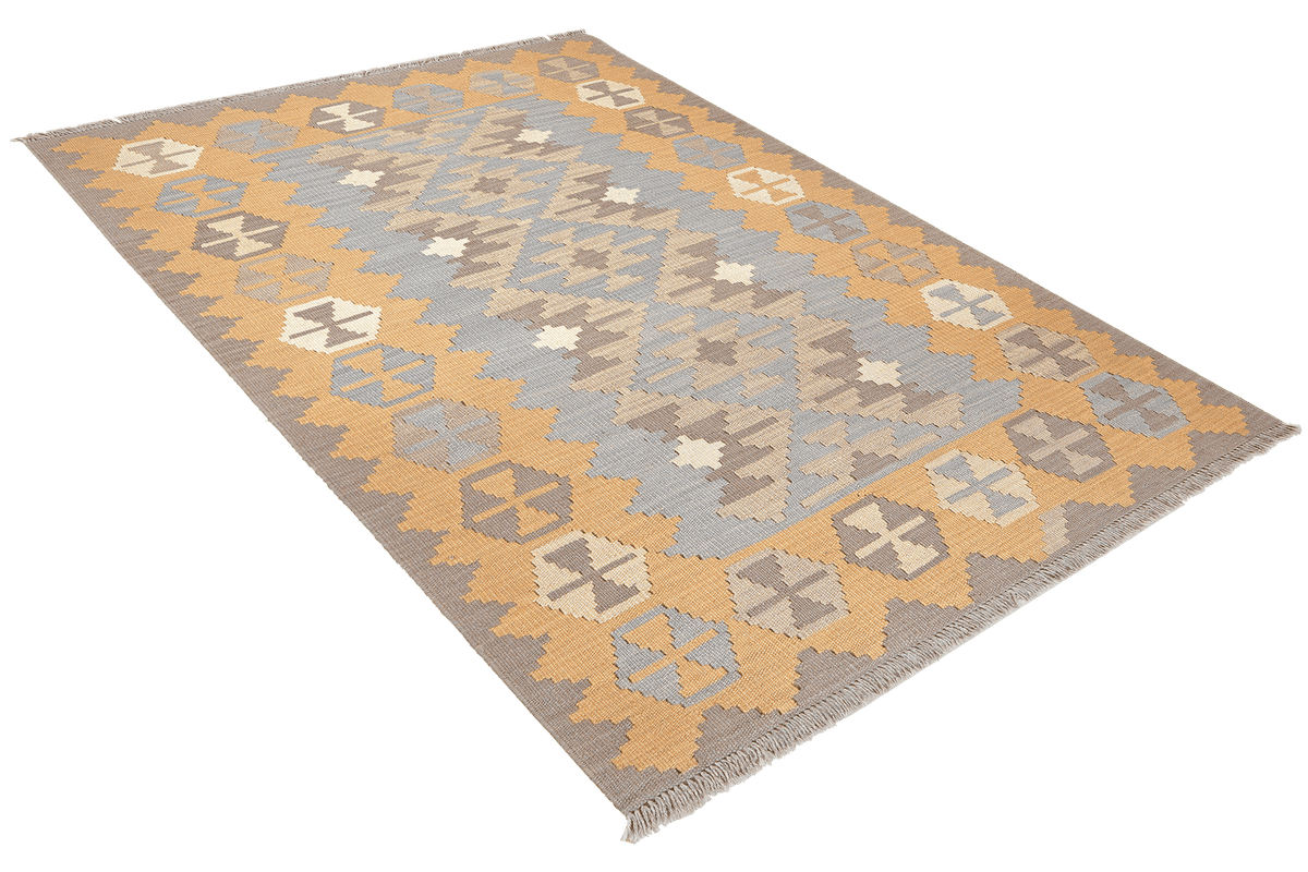 Kelim Gashgai · Handgewebt – Grau, 183x123 cm, 100% Schurwolle | Ansicht 4