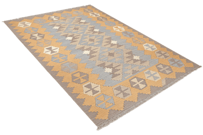 Kelim Gashgai · Handgewebt – Grau, 183x123 cm, 100% Schurwolle | Ansicht 4