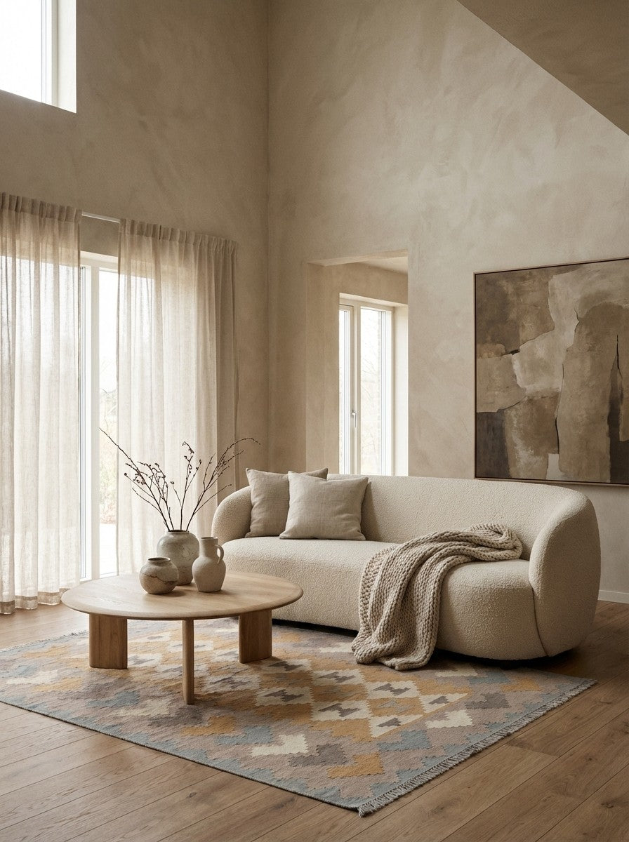 Kelim Gashgai · Handgewebt – Gelb, 170x118 cm, 100% Schurwolle | Detailansicht