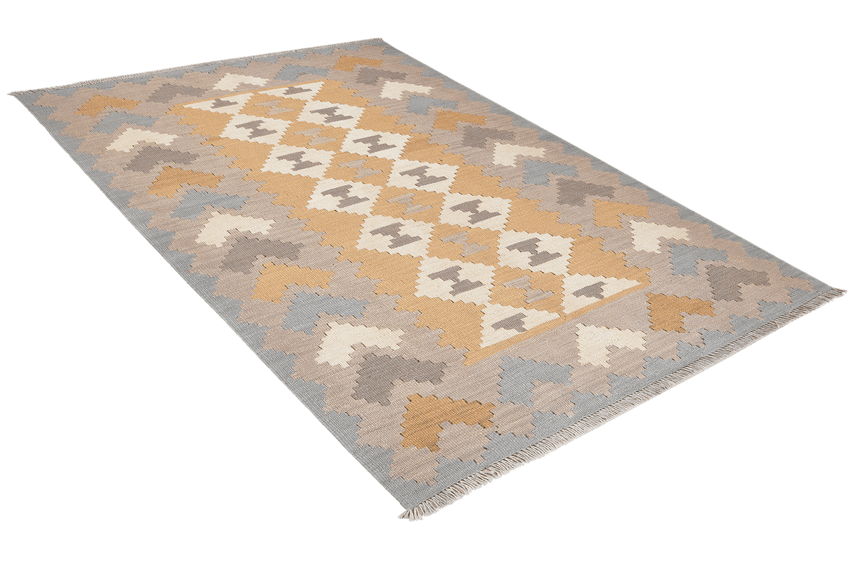 Kelim Gashgai · Handgewebt – Gelb, 170x118 cm, 100% Schurwolle | Ansicht 4