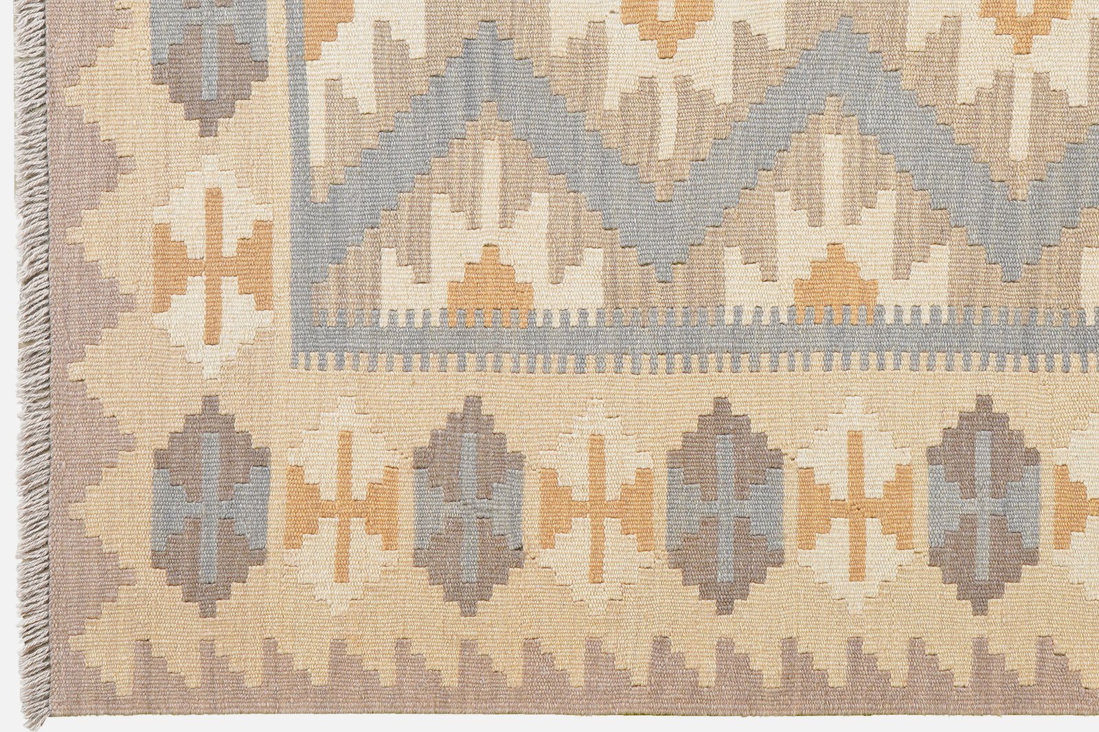 Kelim Gashgai — Handmade, 123x180 cm, Grey, 100% Virgin Wool | View 3