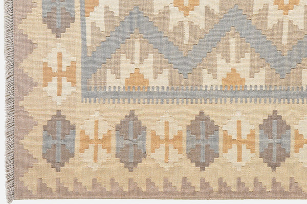 Kelim Gashgai — Handmade, 123x180 cm, Grey, 100% Virgin Wool | View 3