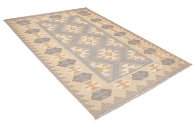 Kelim Gashgai — Handmade, 123x180 cm, Grey, 100% Virgin Wool | View 4