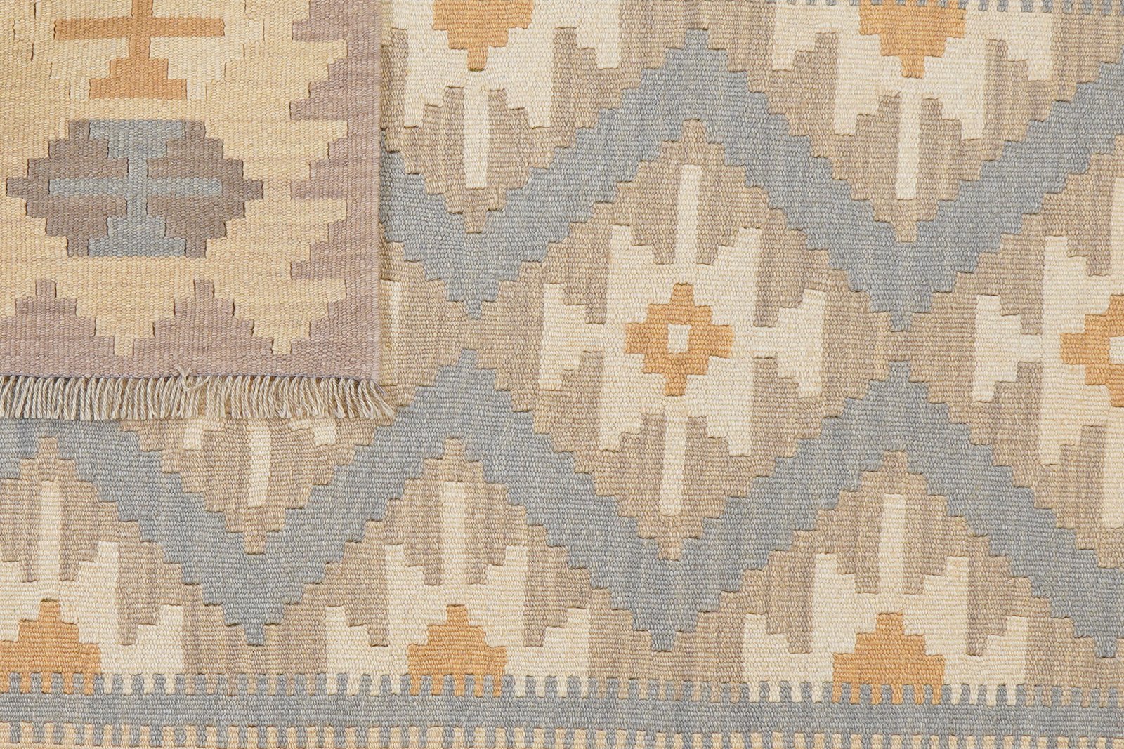 Kelim Gashgai — Handmade, 123x180 cm, Grey, 100% Virgin Wool | View 6