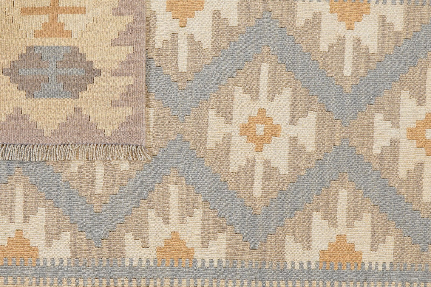 Kelim Gashgai — Handmade, 123x180 cm, Grey, 100% Virgin Wool | View 6