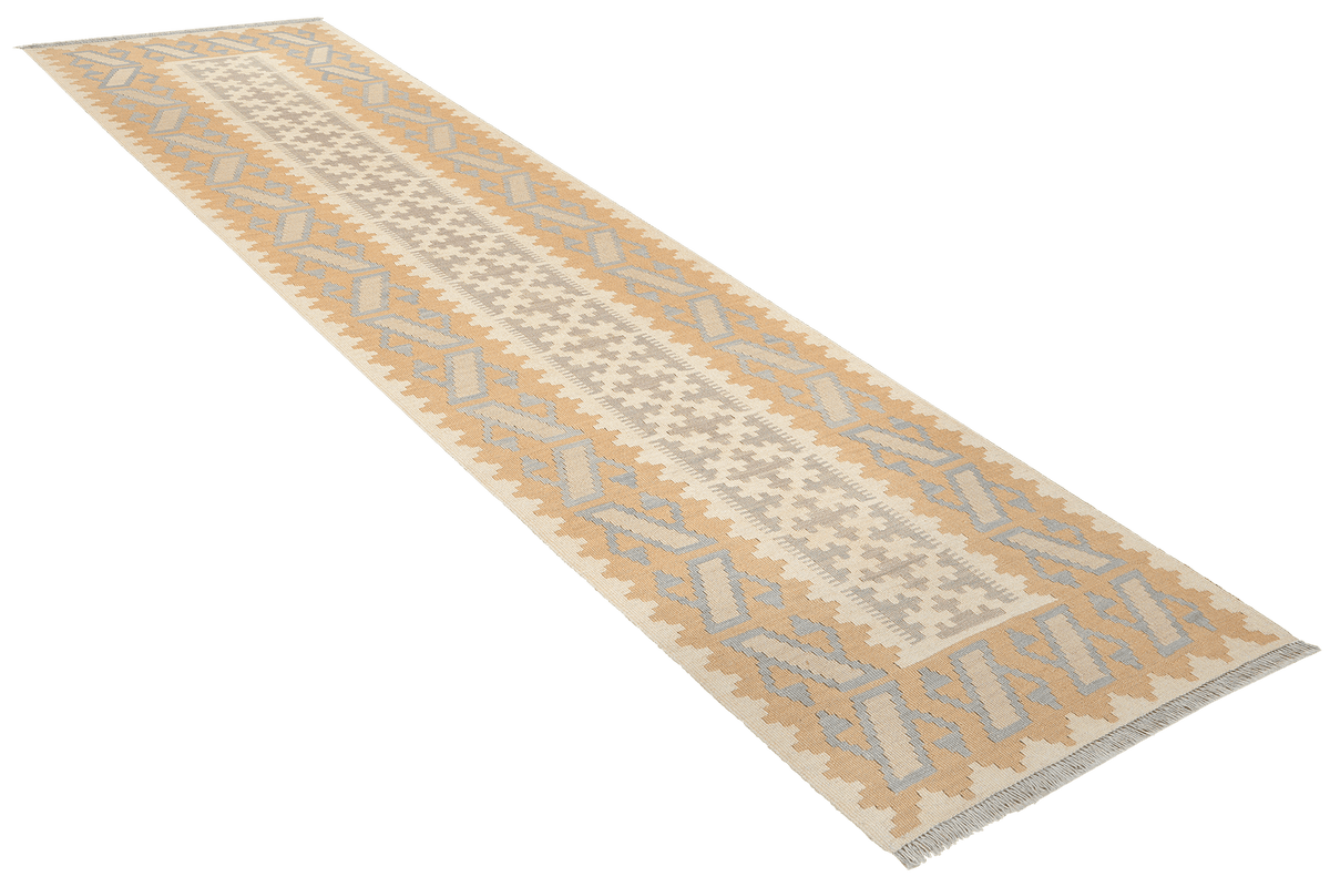Kelim Gashgai · Handgewebt – Beige, 287x79 cm, 100% Schurwolle | Ansicht 4